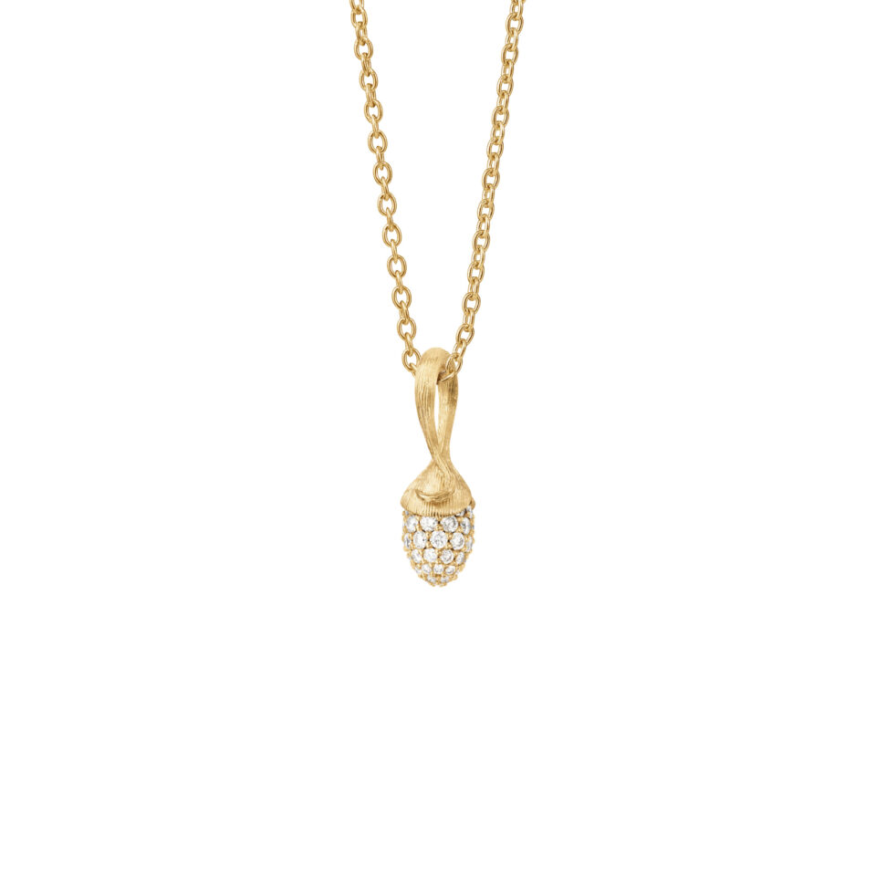 OLE LYNGGAARD COPENHAGEN - ANHENG, LOTUS SPIRE MINI PAVÉRT 0,48 CT. MED COLLIER
