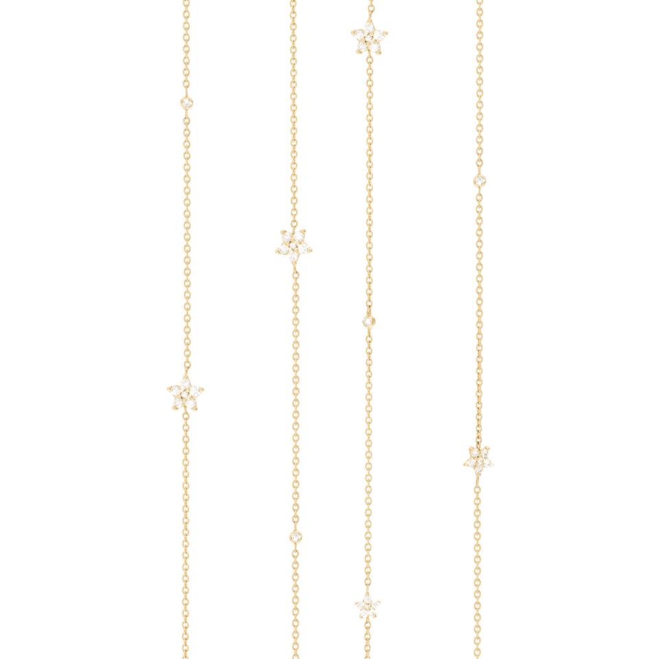 Kjede, Shooting Stars Collier 80 cm 8 Stjerner 0,67 ct. TW.VS.