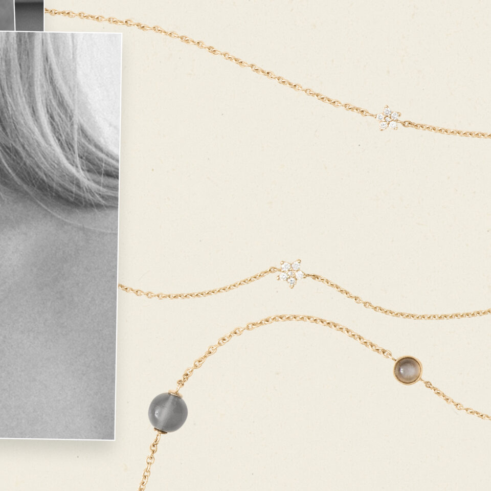 Kjede, Shooting Stars Collier 80 cm 8 Stjerner 0,67 ct. TW.VS.