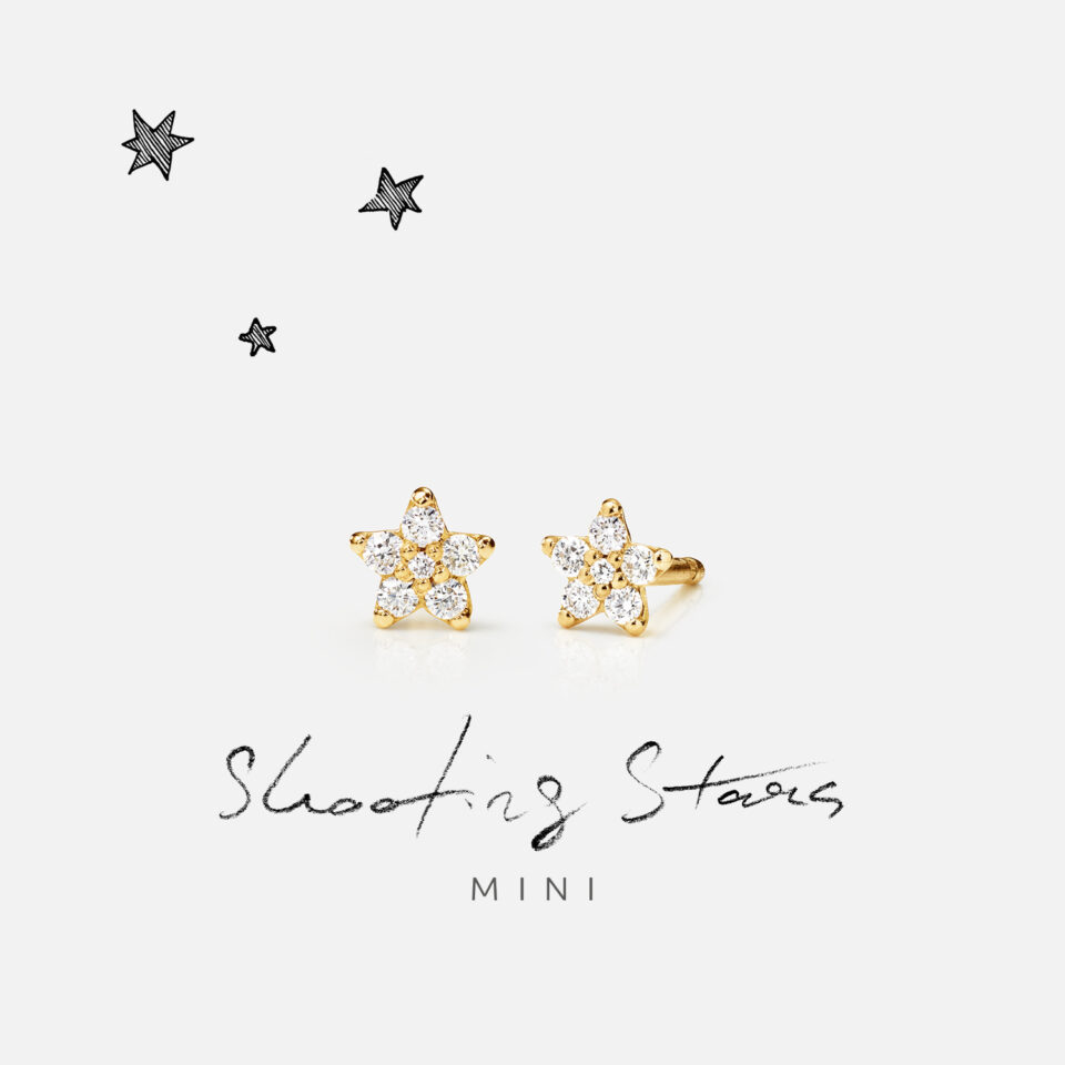 Øredobber, Shooting Stars mini 0,12 ct TW.VS.