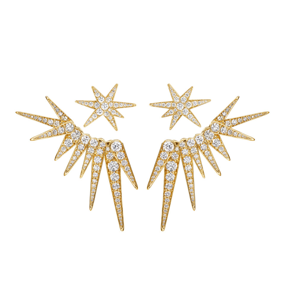 OLE LYNGGAARD COPENHAGEN - ØREDOBBER VEDHENG, FUNKY STARS 9-SPISSET HØYRE 0,99 CT. - STYLING