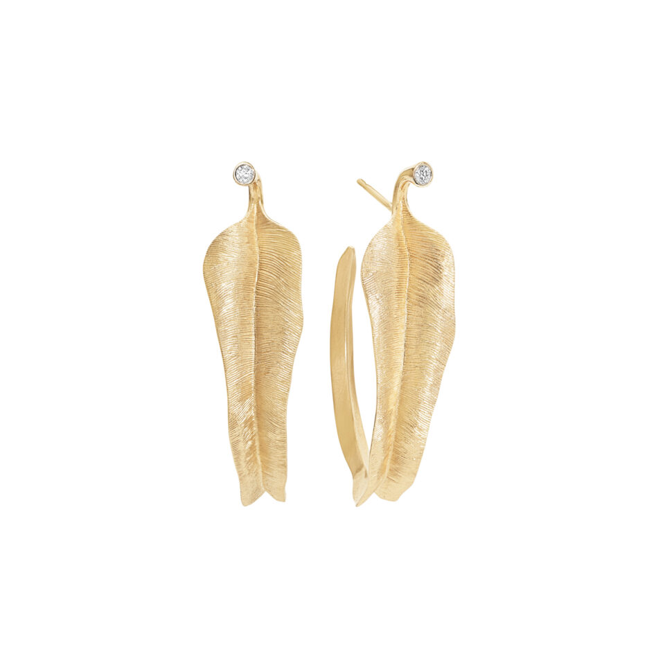 Øredobber, Leaves Creoler store 0,04 ct TW.VS.