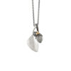Anheng, Lotus Spire mini gult gull og oksidert sølv med Grå Månesten og Diamant 0,01 ct TW.VS.