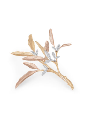 Brosje, Leaves liten 0,38 ct TW.VS.
