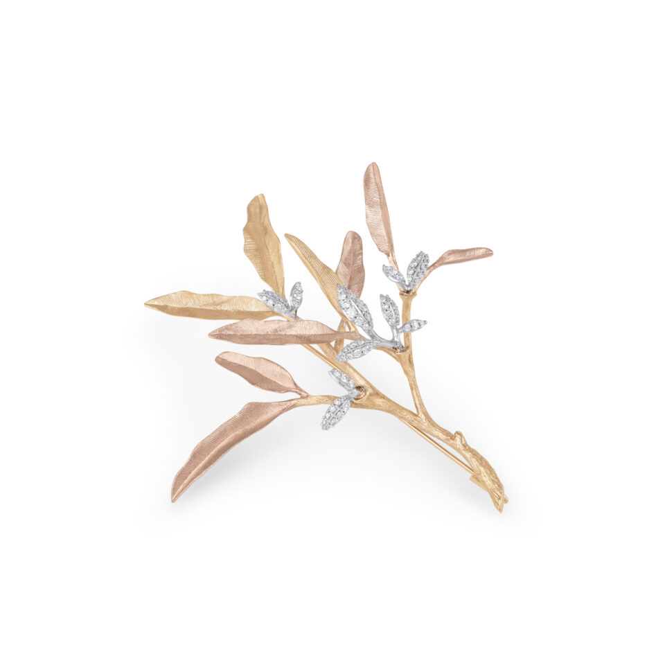 Brosje, Leaves liten 0,38 ct TW.VS.