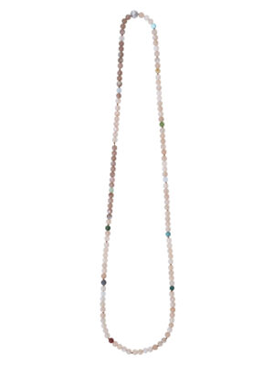Halskjede, Bead Collier med miks av fargestener 80 cm