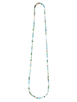 Halskjede, Bead Collier med miks av fargestener 80 cm