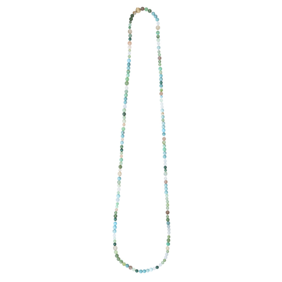 Halskjede, Bead Collier med miks av fargestener 80 cm