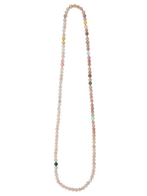 Halskjede, Bead Collier med miks fargestener 90-92 cm