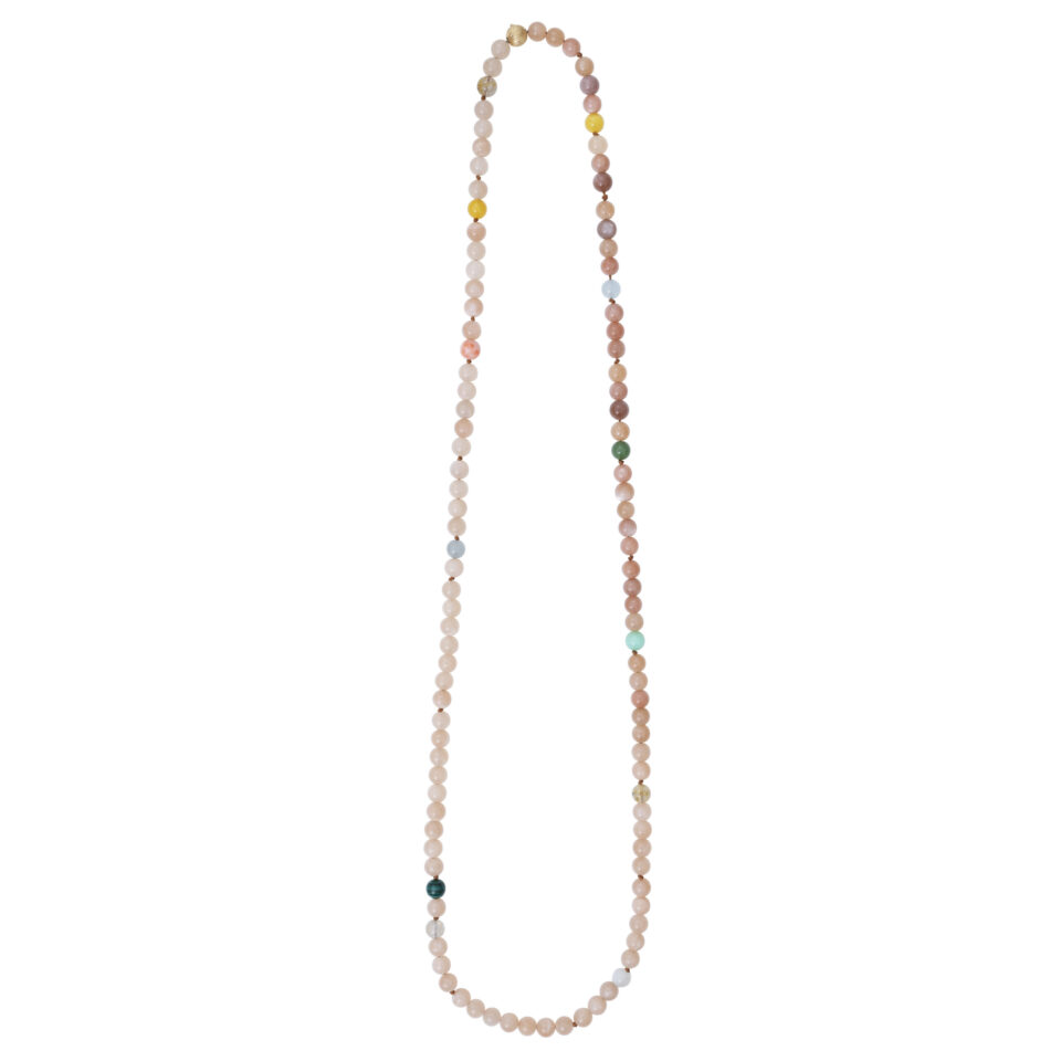 Halskjede, Bead Collier med miks fargestener 90-92 cm
