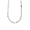 Halskjede, Bead Collier med miks av fargestener 90 cm
