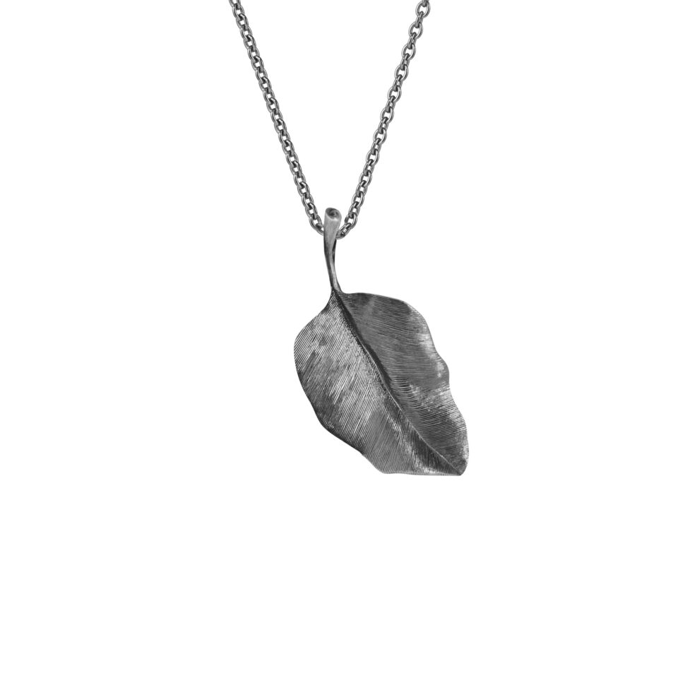 Kjede, Design Collier 45-42-40 cm oksidert sølv