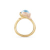 Ring, Lotus 1 Sky Blue Topas gult gull og roségull