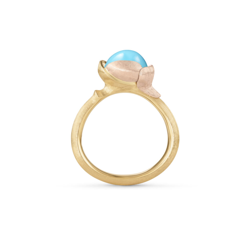 Ring, Lotus 1 Turkis gult gull og roségull