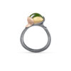 Ring, Lotus 2 Serpentin oksidert sølv, gult gull og roségull
