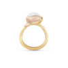 Ring, Lotus 2 Hvit Månesten gult gull og roségull