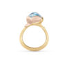 Ring, Lotus 2 Sky Blue Topas gult gull og roségull