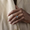 Ring, Lotus 2 Sky Blue Topas gult gull og roségull