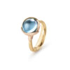 Ring, Lotus 2 Sky Blue Topas gult gull og roségull