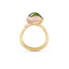 Ring, Lotus 2 Grønn Turmalin gult gull og roségull