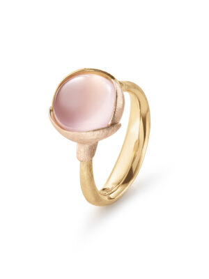 Ring, Lotus 2 Rosenkvarts gult gull og roségull