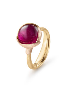 Ring, Lotus 2 Cerise Turmalin gult gull og roségull