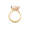 Ring, Lotus 3 Hvit Månesten gult gull og roségull 0,05 ct TW.VS.