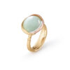 Ring, Lotus 3 Akvamarin gult gull og roségull 0,05 ct TW.VS.