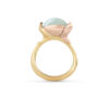 Ring, Lotus 3 Akvamarin gult gull og roségull 0,05 ct TW.VS.