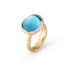 Ring, Lotus 3 Turkis gult gull og roségull 0,05 ct TW.VS.