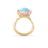 Ring, Lotus 3 Turkis gult gull og roségull 0,05 ct TW.VS.