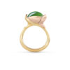 Ring, Lotus 3 Serpentin gult gull og roségull 0,05 ct TW.VS.