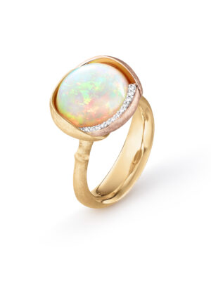 Ring, Lotus 3 Opal gult gull og roségull 0,05 ct TW.VS.