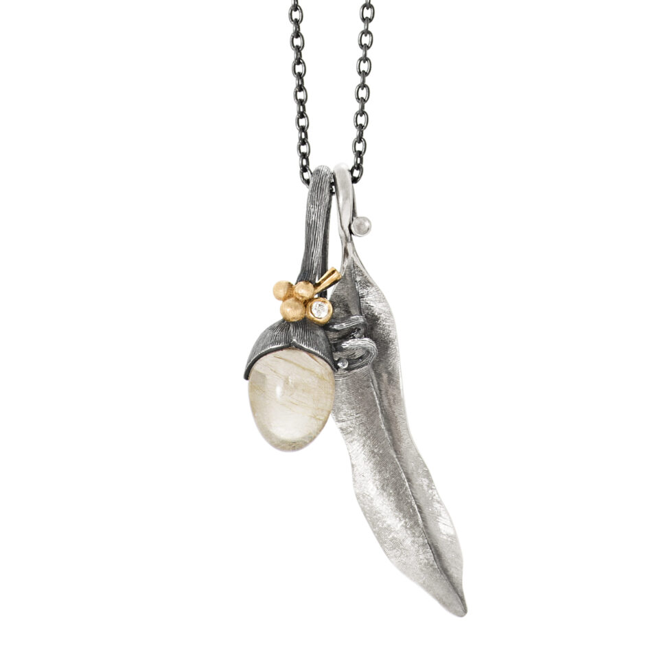 Kjede, Design Collier 80-50 cm oksidert sølv