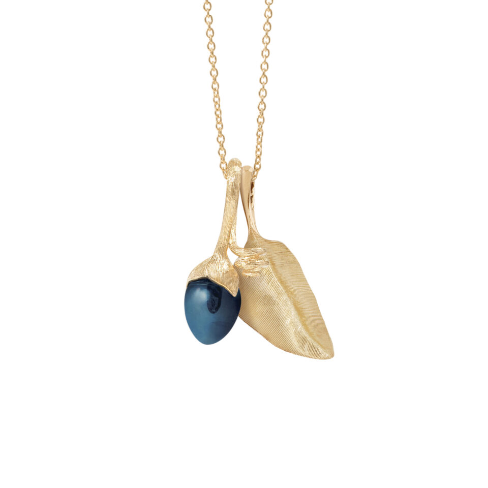 Kjede, Design Collier 45-42-40 cm gult gull