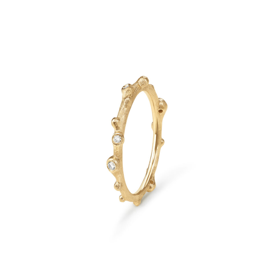 Ring, Nature gult gull 0,04 ct TW.VS.