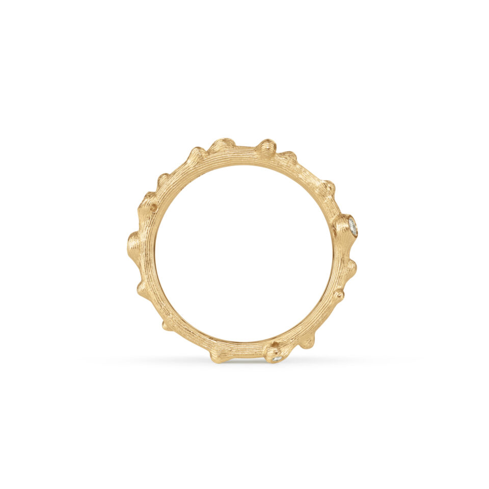 Ring, Nature gult gull 0,04 ct TW.VS.