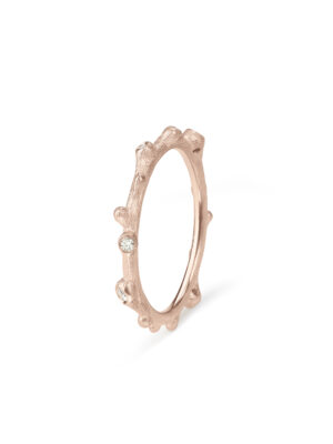 Ring, Nature roségull 0,04 ct TW.VS.