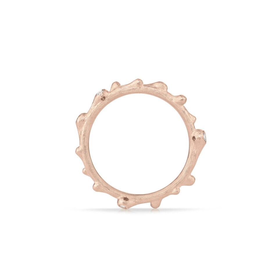 Ring, Nature roségull 0,04 ct TW.VS.