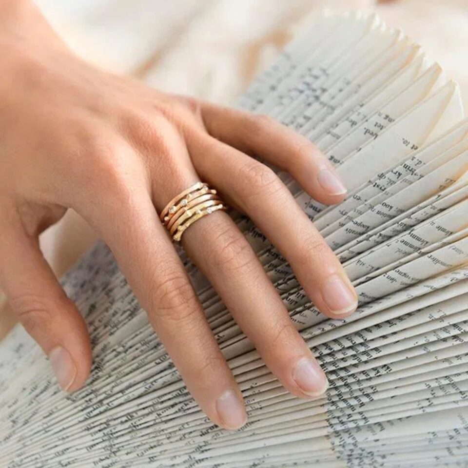 Ring, Nature roségull 0,04 ct TW.VS.