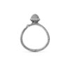 Ring, Lotus Tiny 0 Grå Månesten oksidert sølv