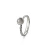 Ring, Lotus Tiny 0 Grå Månesten oksidert sølv