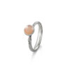 Ring, Lotus Tiny 0 Blush Månesten oksidert sølv