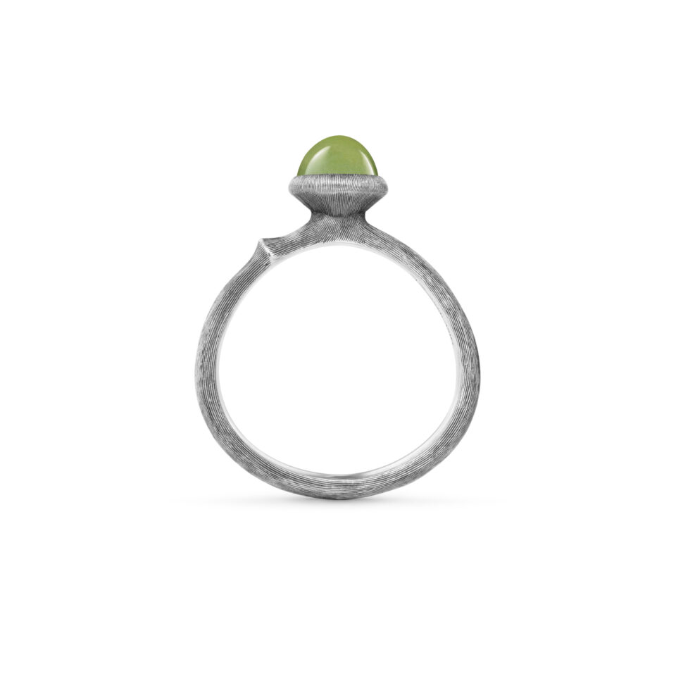 Ring, Lotus Tiny 0 Serpentin oksidert sølv