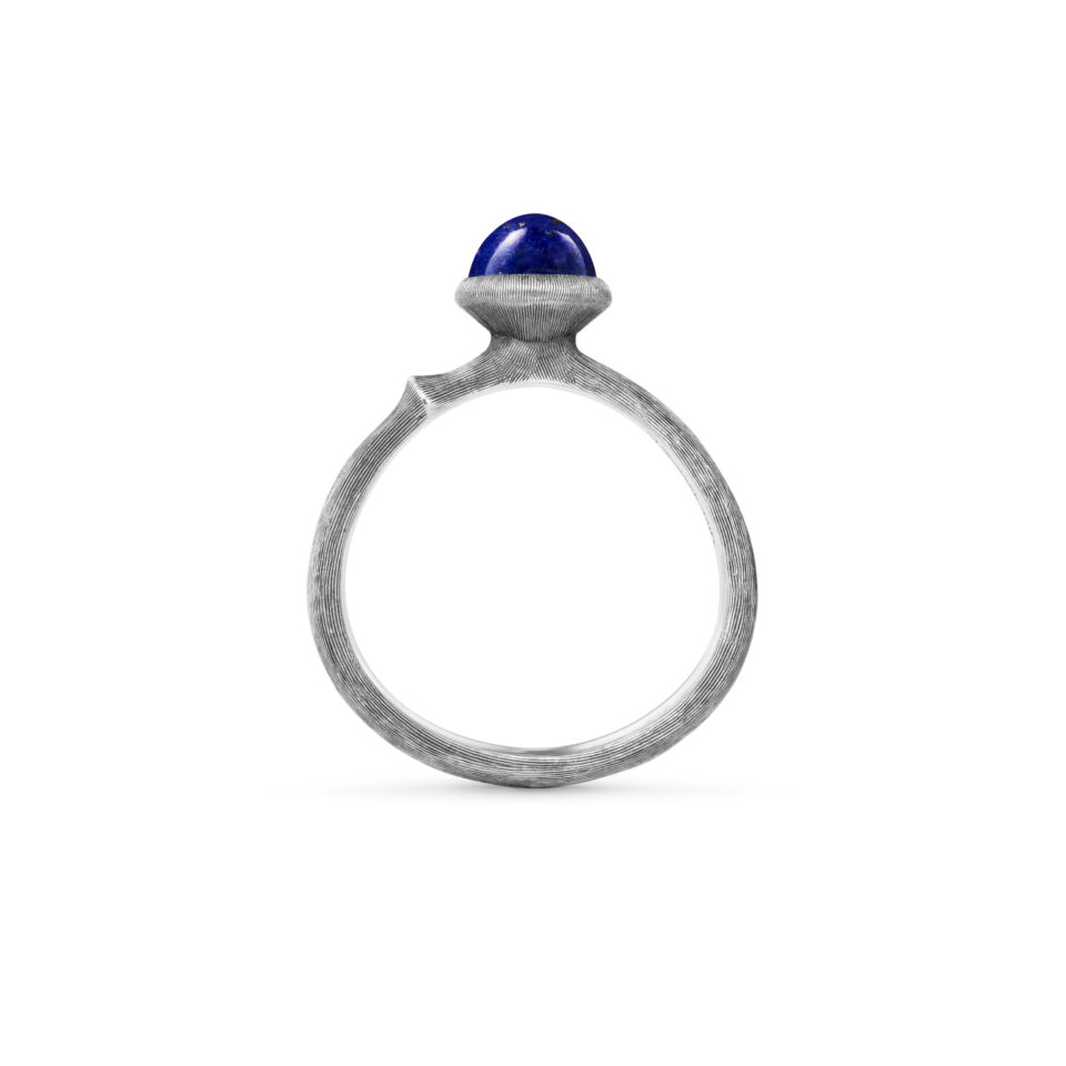 Ring, Lotus Tiny 0 Lapis Lazuli oksidert sølv