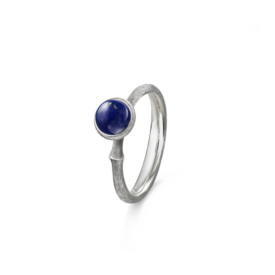 Ring, Lotus Tiny 0 Lapis Lazuli oksidert sølv