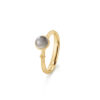 Ring, Lotus Tiny 0 Grå Månesten gult gull