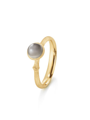 Ring, Lotus Tiny 0 Grå Månesten gult gull