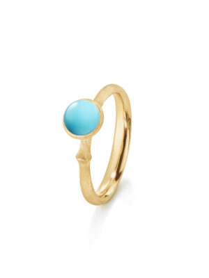 Ring, Lotus Tiny 0 Turkis gult gull