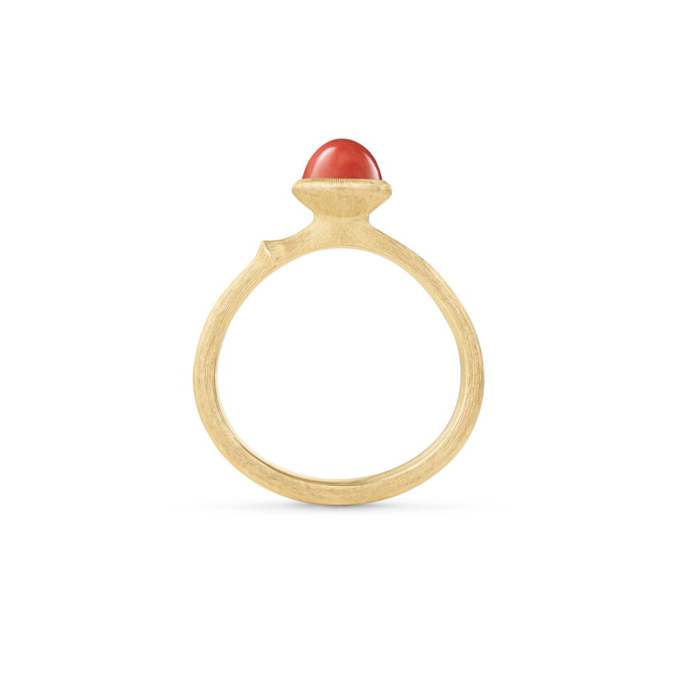 Ring, Lotus Tiny 0 Korall gult gull